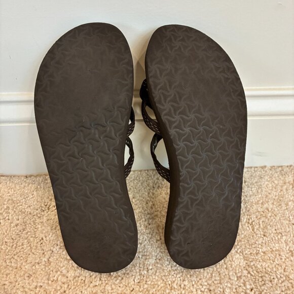 Teva Women's Olowahu Dark Brown Light Brown Flip-Flop Sandal Size 7 - Picture 11 of 13